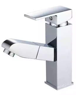 Widok produktu — QATRO — bateria z wyciąganą wylewką chrom