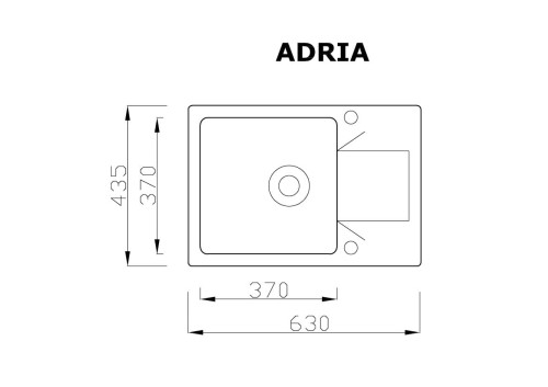 Zlewozmywak ADRIA rysunek techniczny