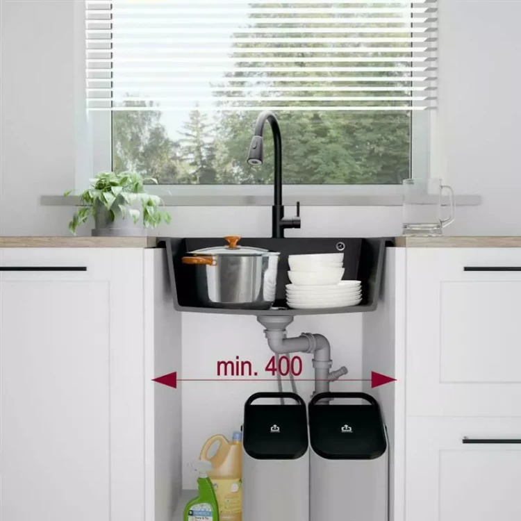 Rysunek techniczny zlewozmywaka granitowego JUNIT 38