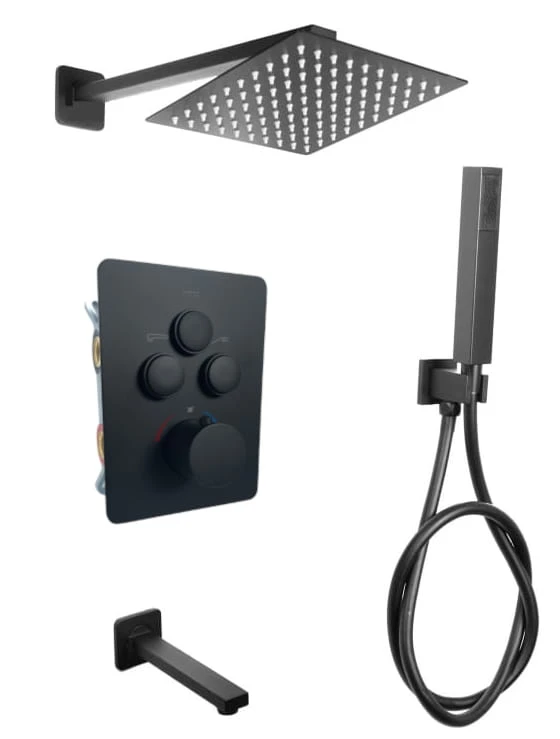 EXEO 3 — zestaw podtynkowy 30 cm czarny — widok produktu