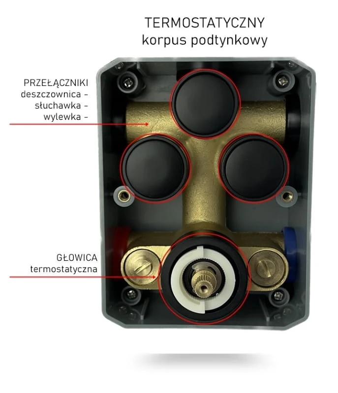 Schemat korpusu podtynkowego EXEO