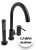 UNO BLACK bateria wannowa 3 otworowa CZARNA