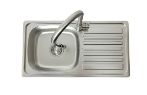 Zestaw kuchenny Stellman® 75x40 LEN DEKOR + bateria AFINO INOX z wyciąganą wylewką