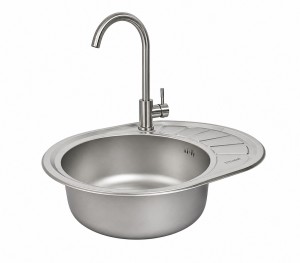 Nowoczesny zestaw do kuchni: Zlewozmywak 57x45 cm + bateria LUGA INOX