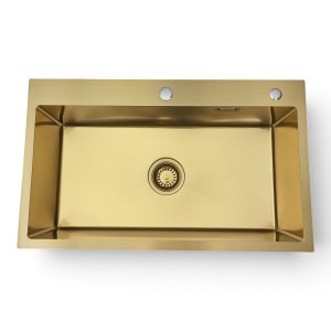 Zlewozmywak stalowy jedno komorowy  STEEL 7545 GOLD