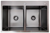 Zlewozmywak stalowy dwukomorowy STEEL 7549 CZARNY