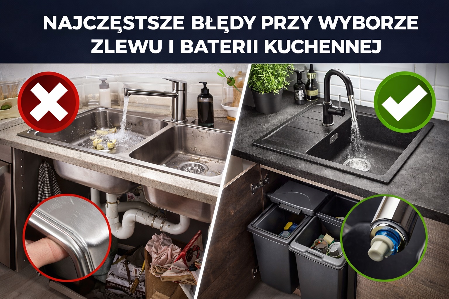 Najczęstsze błędy przy wyborze zlewu i baterii kuchennej