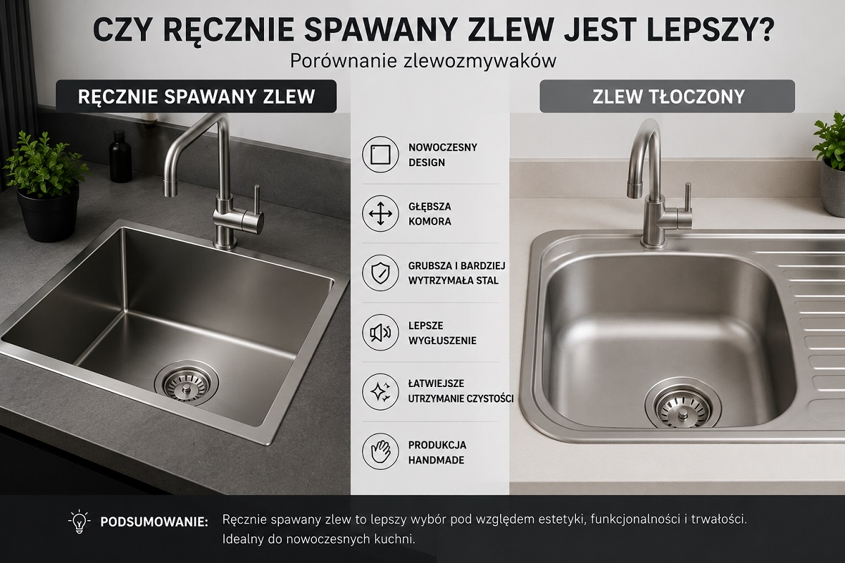 Czy ręcznie spawany zlew jest lepszy? Zalety i wady zlewozmywaków handmade
