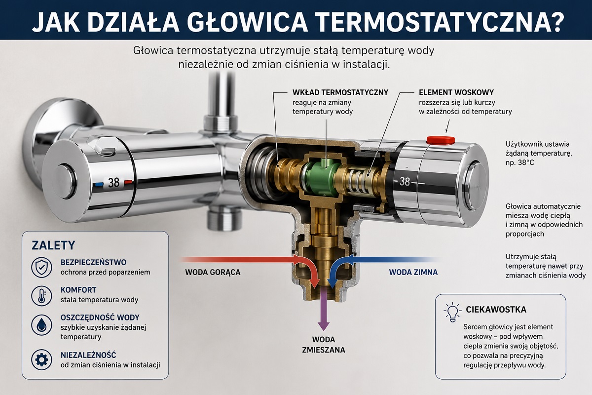 Jak działa głowica termostatyczna? Wszystko, co warto wiedzieć o sercu baterii termostatycznej